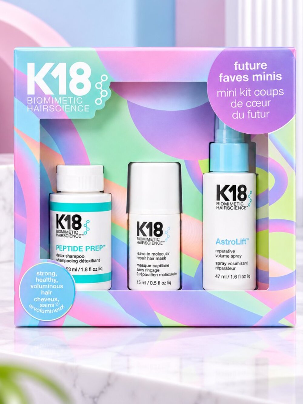 K18 Biomimetic Hairscience Future Faves Kit Peptide Prep Repair Volume